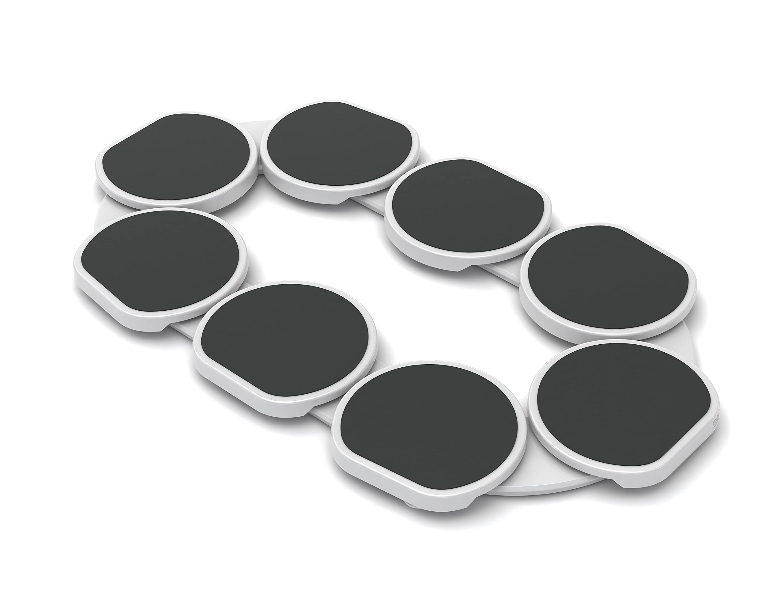 Expandable tray system extended for larger tables and more serving space.