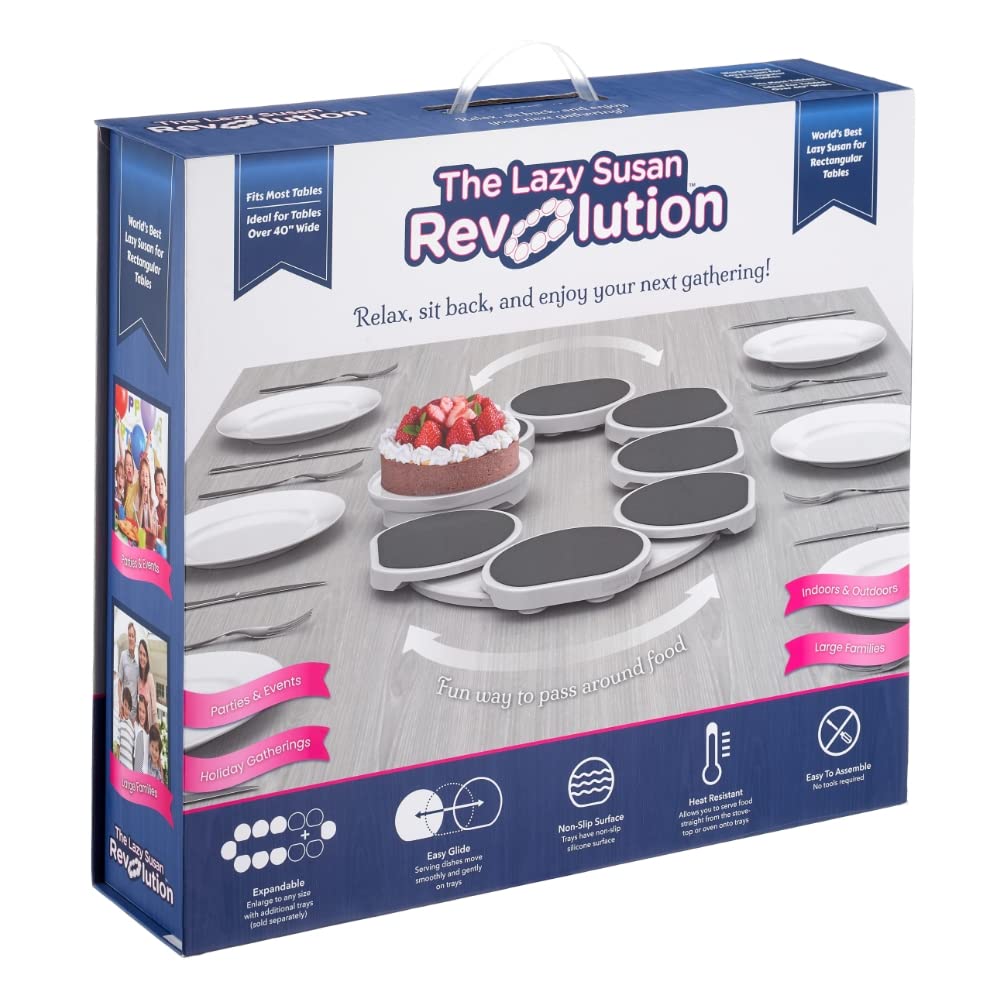 The Lazy Susan Revolution full set in dark gray, ideal for easy sharing at gatherings.