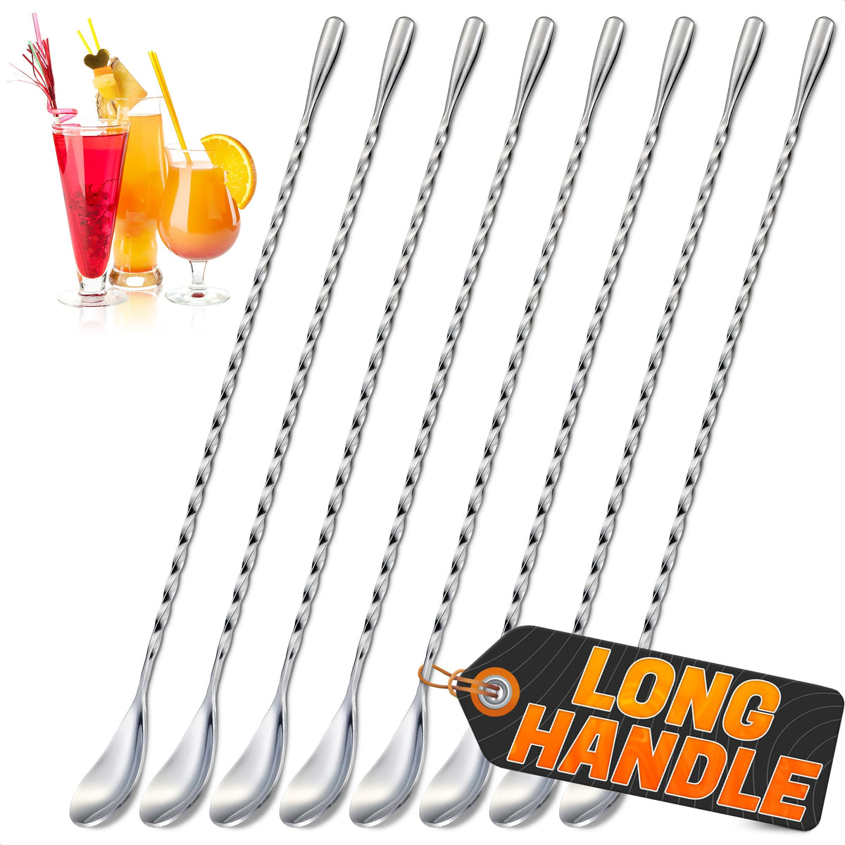 The Little Green Change 12-inch bar spoon with polished finish for professional mixing