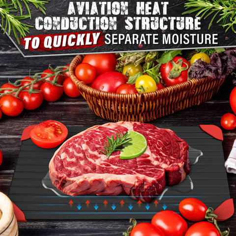 The Little Green Change defrost tray in-use demonstrates no electricity required during thawing.