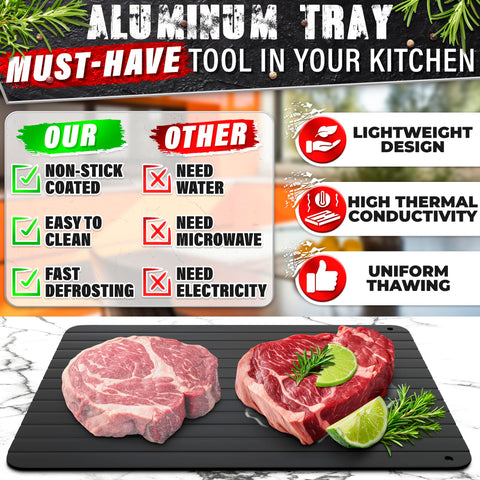 The Little Green Change defrosting tray ergonomic handle for safe handling
