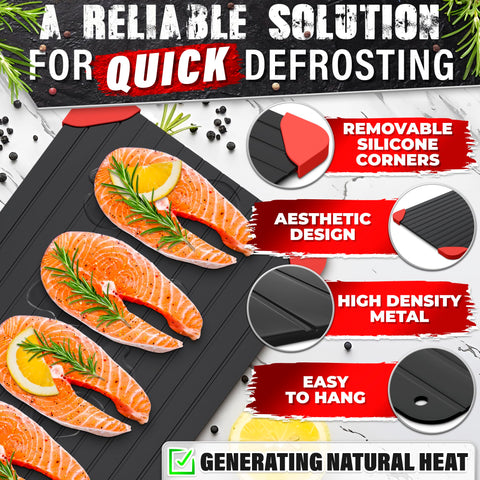 The Little Green Change defrost tray large surface allows thawing multiple items together.
