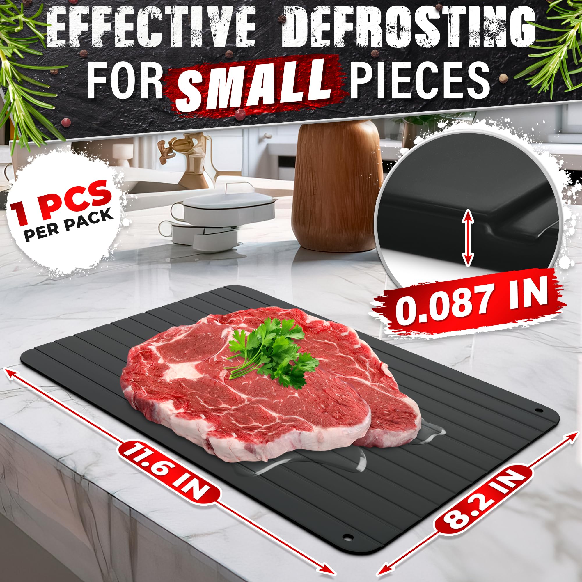 The Little Green Change defrost tray with non-stick surface for easy cleanup