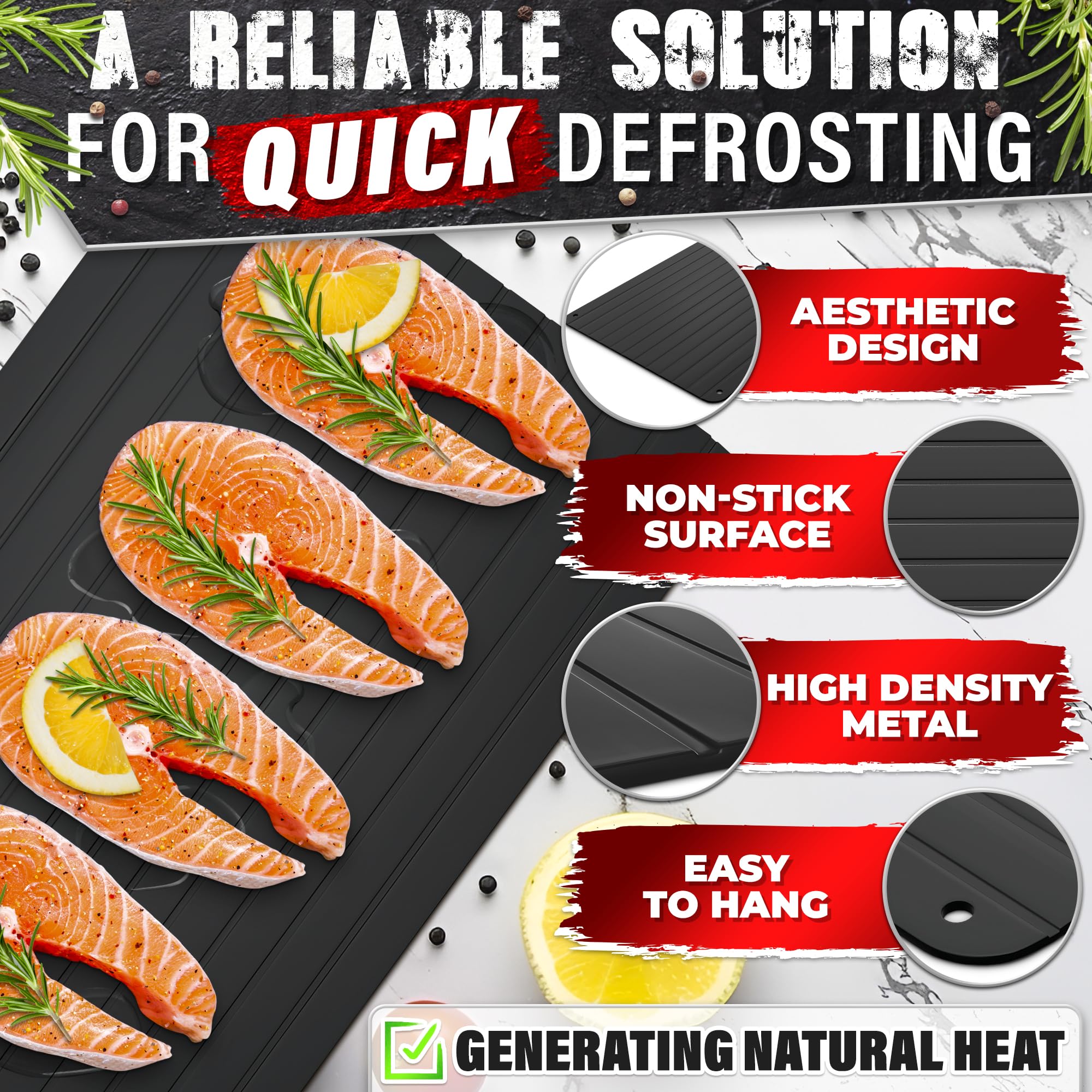 The Little Green Change defrosting tray spacious surface for multiple items
