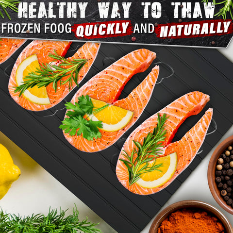 The Little Green Change defrosting tray thawing vegetables quickly and evenly
