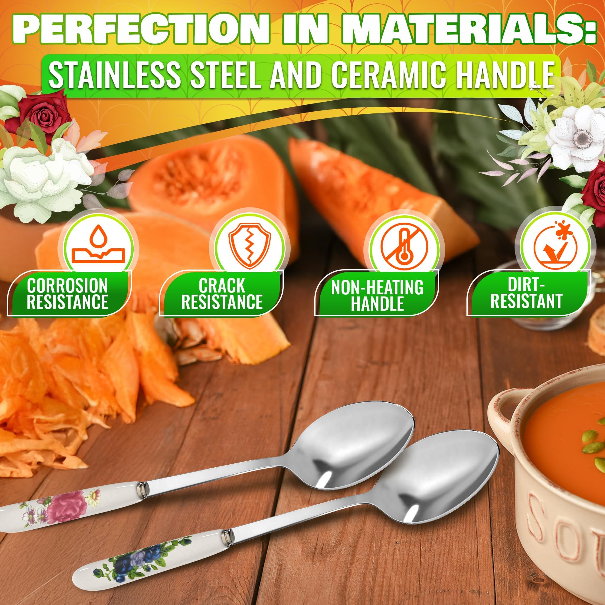 The Little Green Change corrosion-resistant stainless steel spoon set delivers durable performance for daily meals.