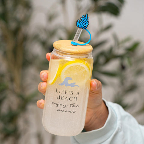 The Love Crate Co. Ocean Gifts cup sleeve protects hands and improves grip.
