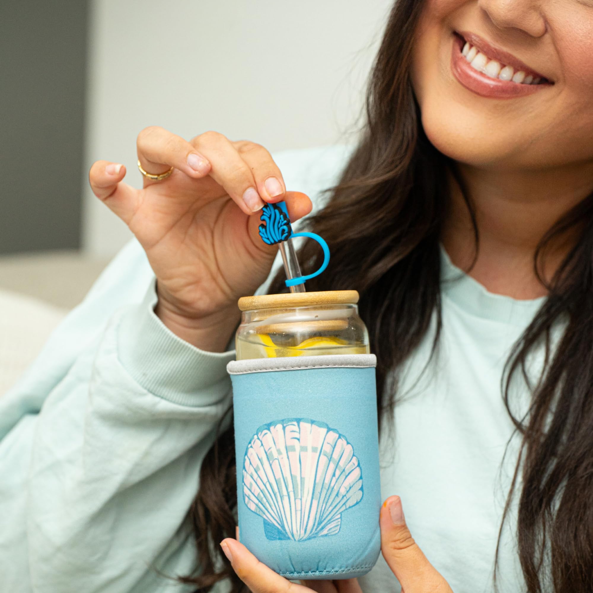 The Love Crate Co. Ocean Gifts glass straw enables easy sipping while staying BPA-free.