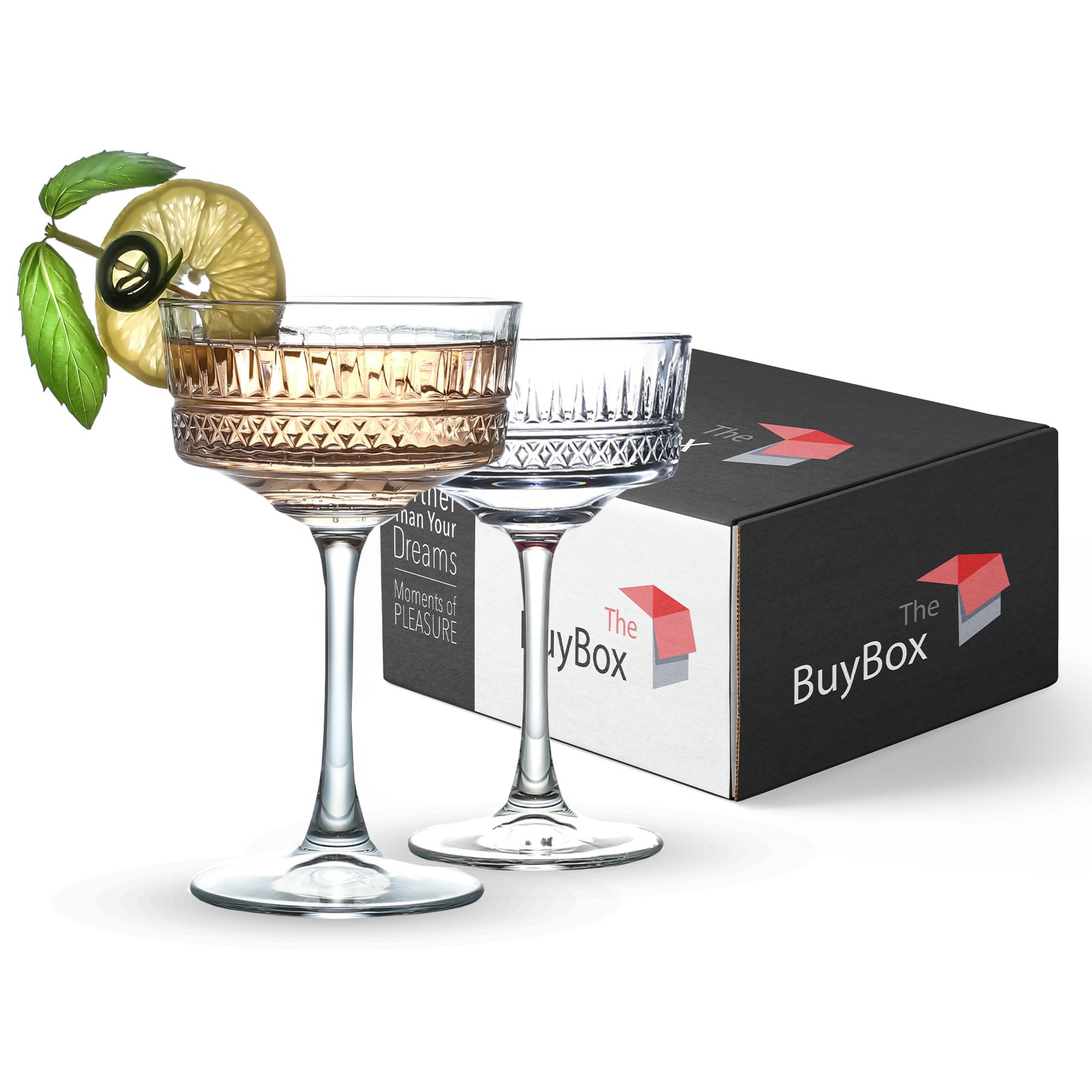The Mask El Turko vintage coupe glasses two-pack for elegant champagne service