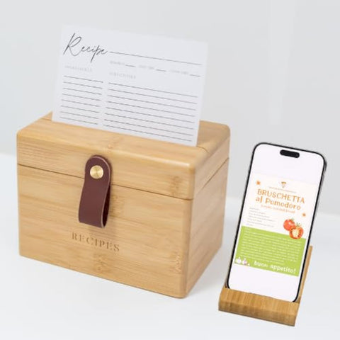 The Modern Ramona recipe box wooden lid for stylish counter storage