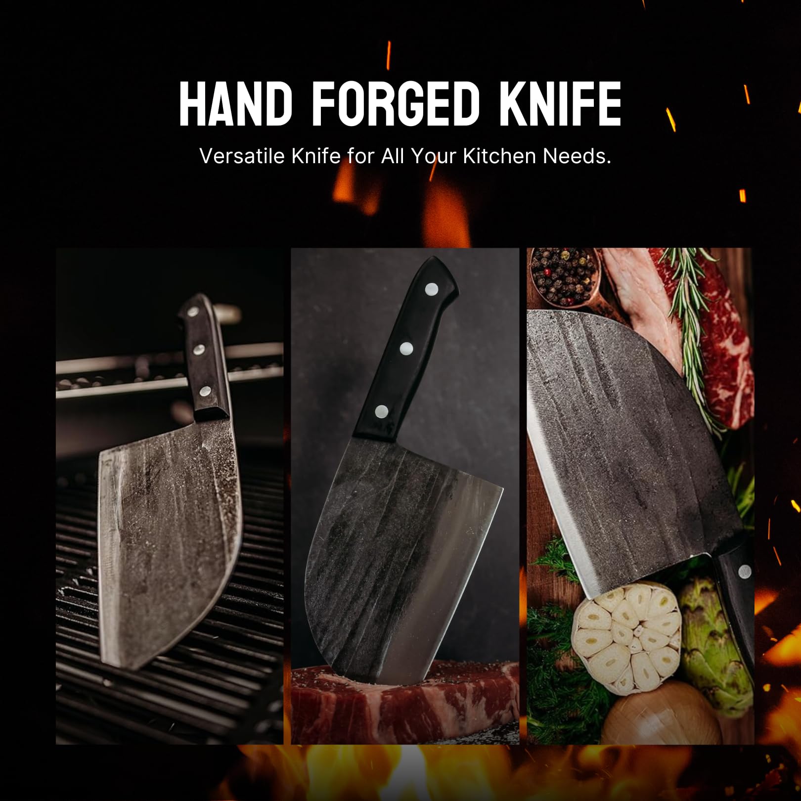 The Nikos Knife 6.7-inch blade suits versatile prep in home and professional kitchens.