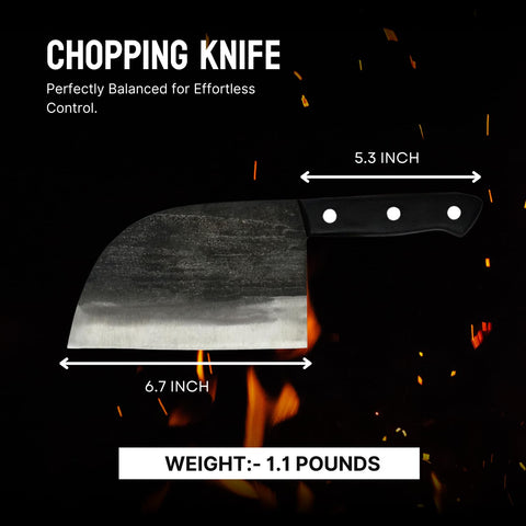 The Nikos Knife razor-sharp edge glides through vegetables and meat with ease.