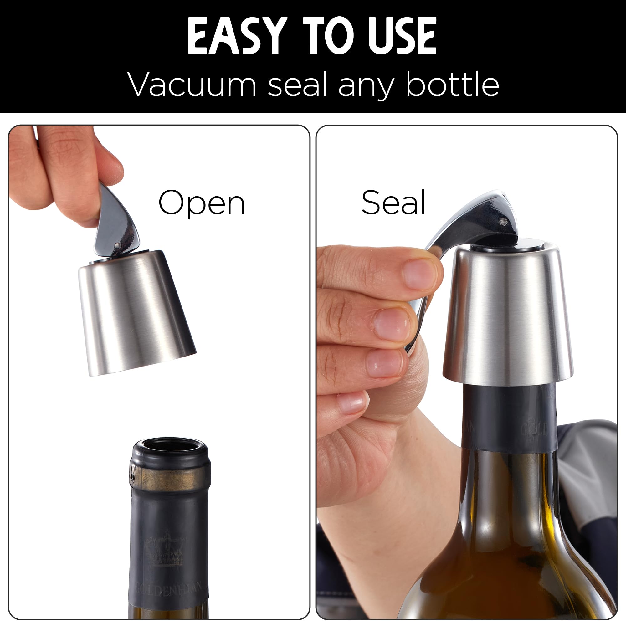 The ONLY GIFT WORTH GIVING champagne stopper preserves sparkling wine bubbles.