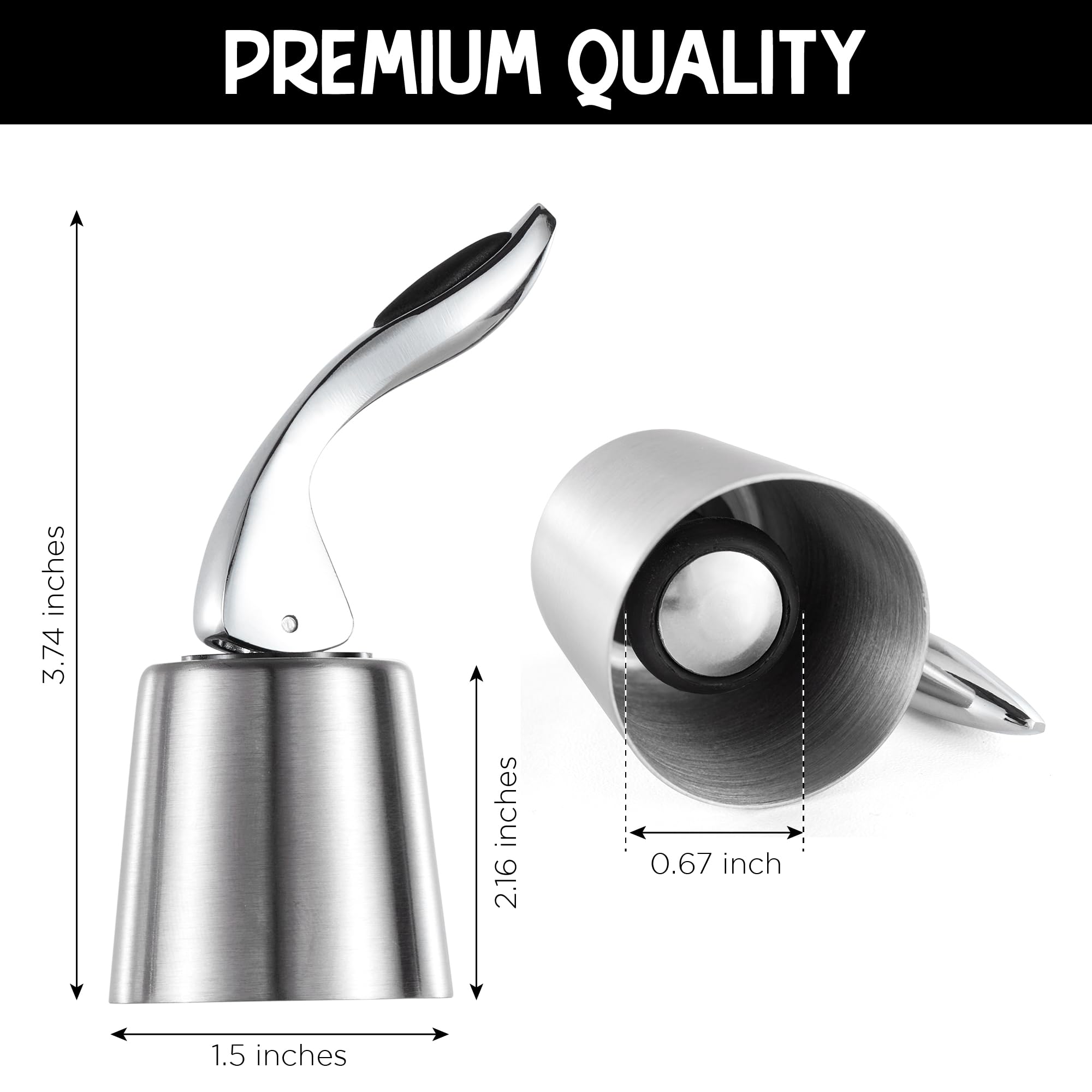 The ONLY GIFT WORTH GIVING durable wine bottle toppers seal in freshness.