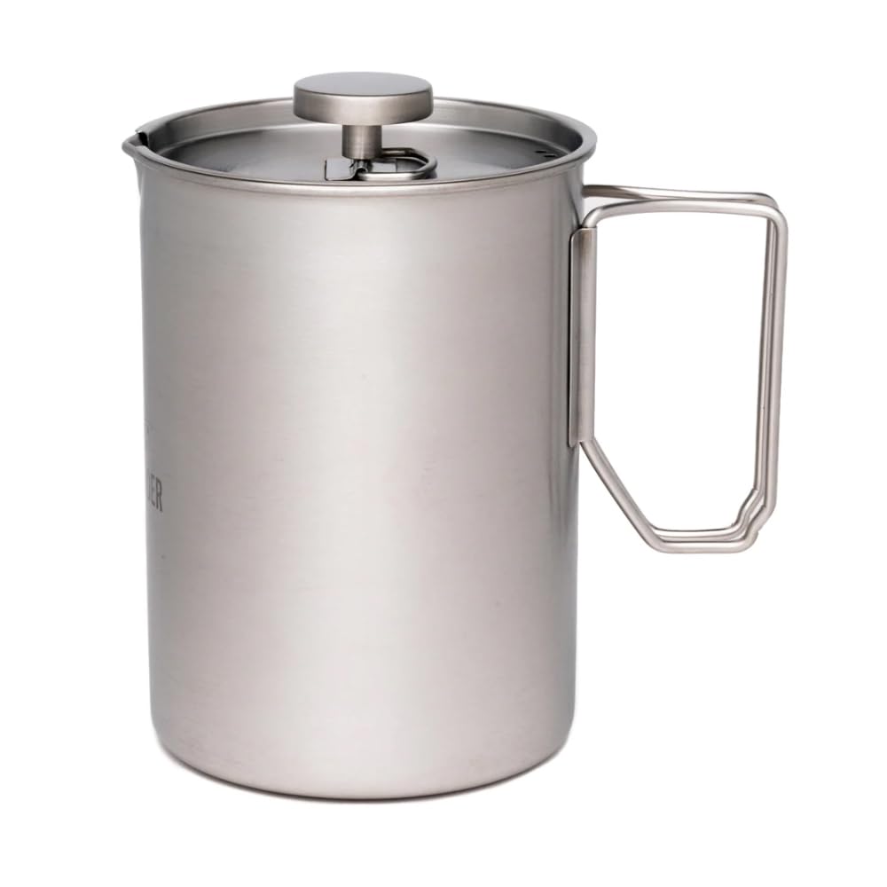 The Pathfinder School French press filter: fine mesh for clean brew outdoors.