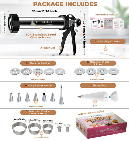 The Shark Kitchenware cookie press kit for effortless cookies and donuts at home.