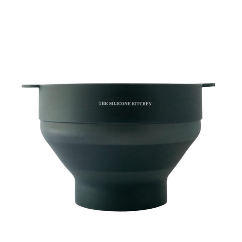 The Silicone Kitchen collapsible bowl extended for easy portioning and storage