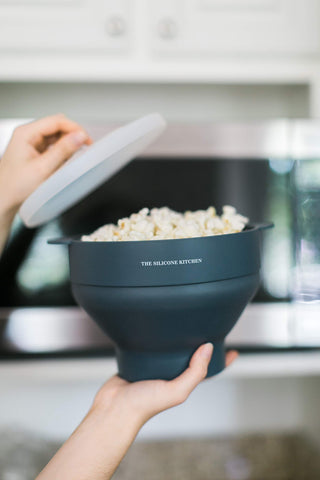 The Silicone Kitchen non-toxic, BPA-free popcorn popper safe for family snacking
