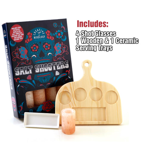The Spice Lab shot glasses set up for a stylish party display.