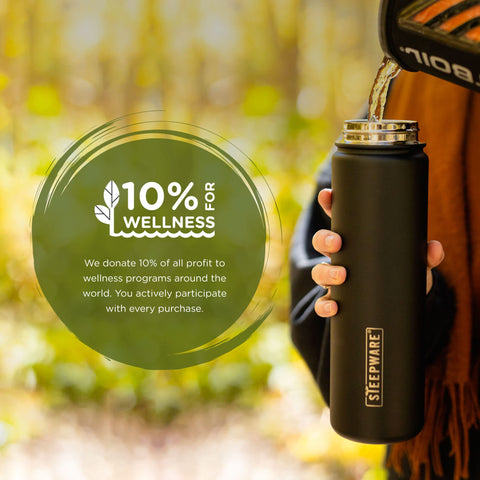 The Tea Spot Steepware multi-use bottle doubles as a fruit-infuser or herbal drink mug.