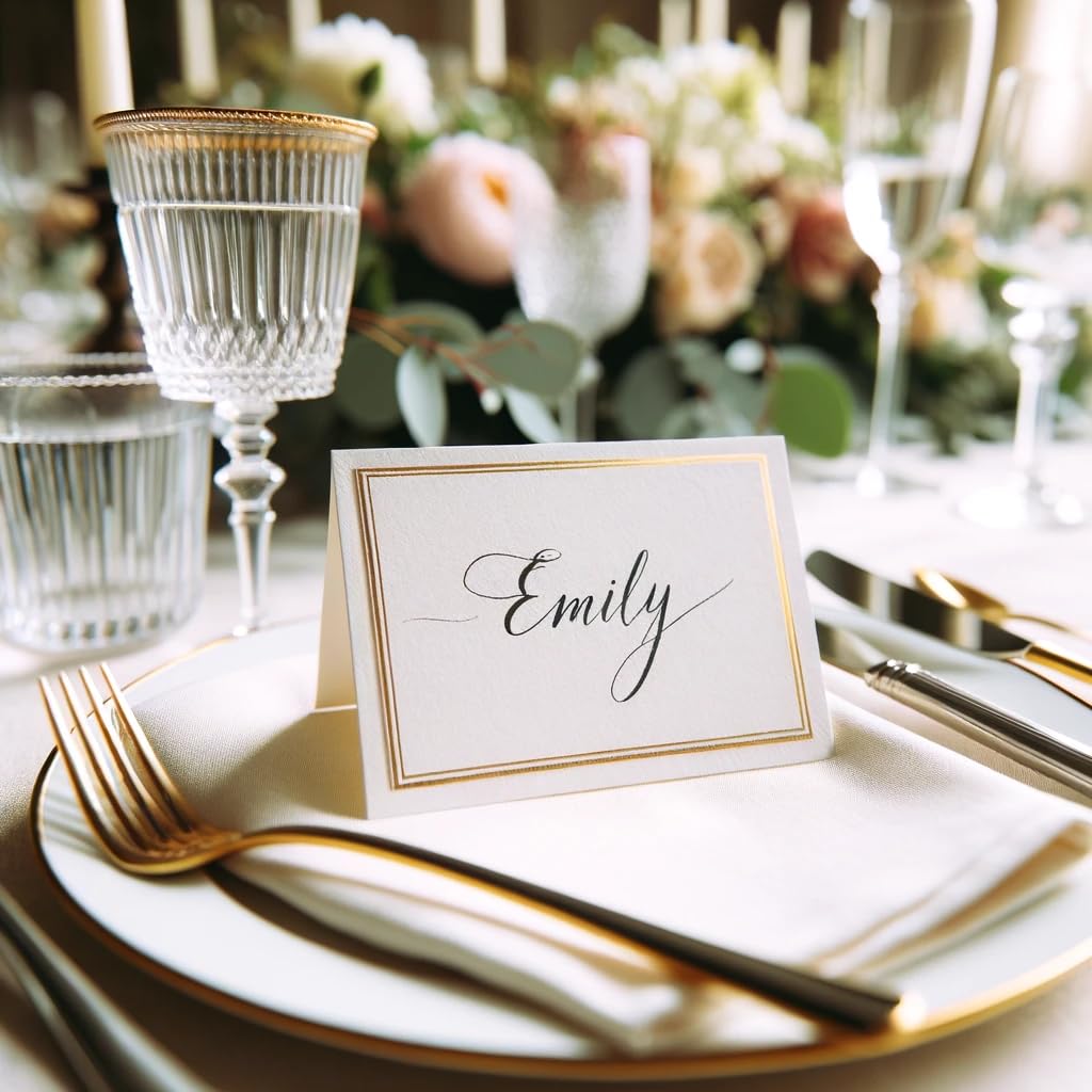 The Twiddlers 200 name cards tent-style stand upright on tables