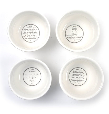 The Unemployed Philosophers Guild proof bowls showcase Pythagoras proof for math-themed study sessions.