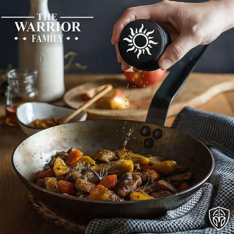 Compact, travel-ready design of The Warrior Family grinder