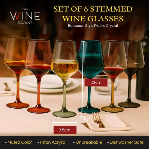 The Wine Savant six-color set adds vibrant accents to weddings, picnics, and home bar setups.