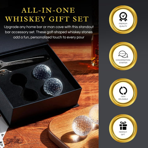 The Wine Savant golf-ball ice stones close-up showing reusable chillers.