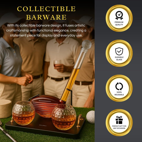The Wine Savant golf club decanter 28oz ready for generous pours