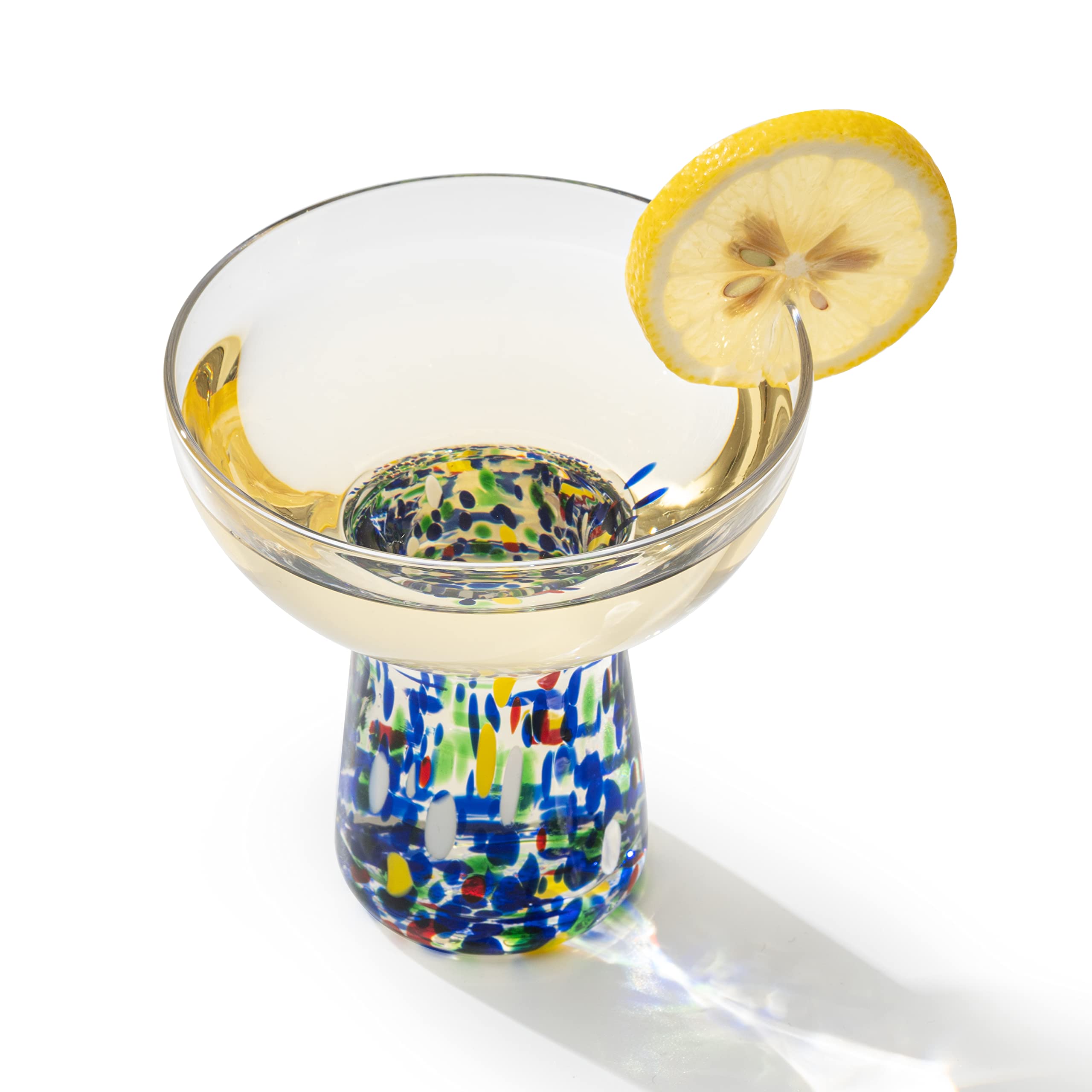 The Wine Savant stemless cocktail glasses designed for margaritas and cocktails alike.