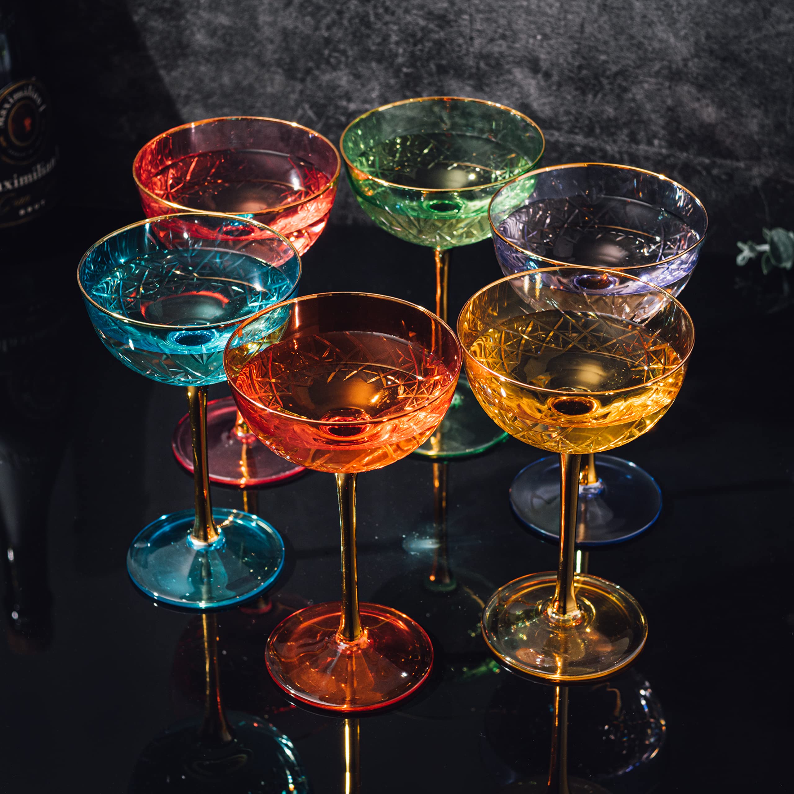 Stemmed design of The Wine Savant art deco coupe glass