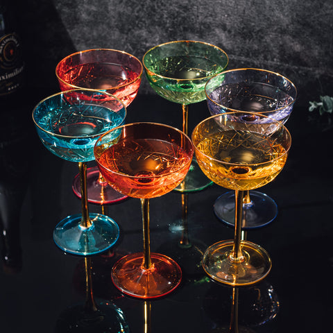 Stemmed design of The Wine Savant art deco coupe glass