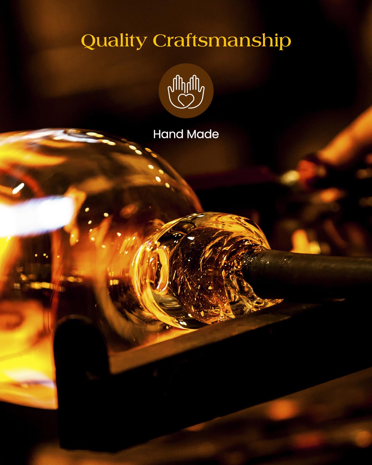 34oz decanter with 8.45oz glasses enabling generous pours for gatherings.