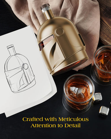 The Wine Things Galaxy decanter helmet-side view adds bold drama for serving guests.