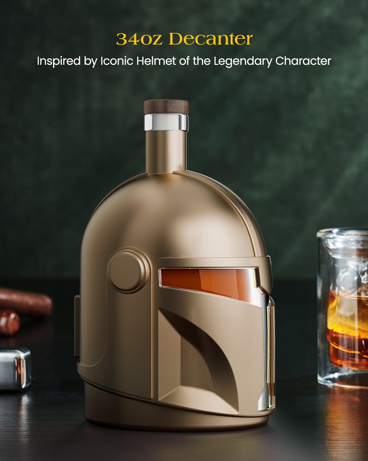The Wine Things Galaxy decanter with two glasses ready for pouring and sharing.