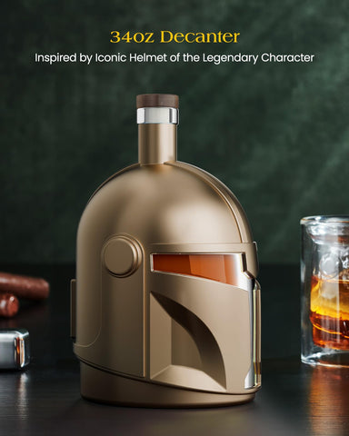 The Wine Things Galaxy decanter with two glasses ready for pouring and sharing.
