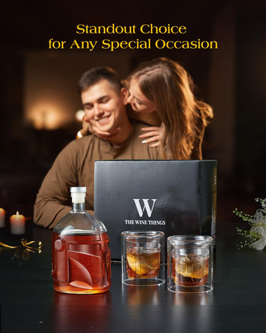 Gift-ready packaging from The Wine Things suggests a thoughtful present for whiskey lovers.