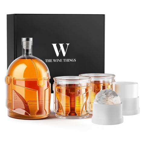 The Wine Things whiskey decanter helmet bottle for stylish serving
