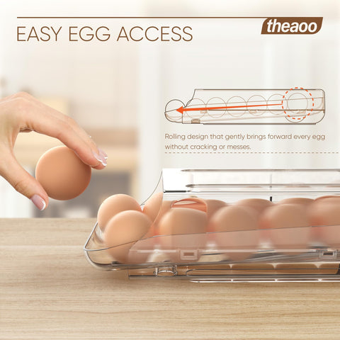theaoo clear plastic egg dispenser shows transparency and visibility