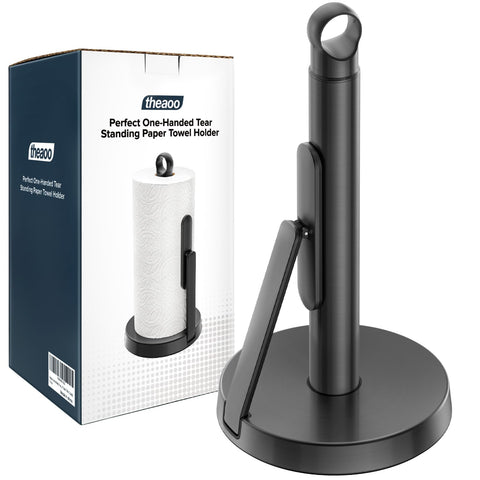 theaoo heavy-duty paper towel holder with tension arm for controlled tearing