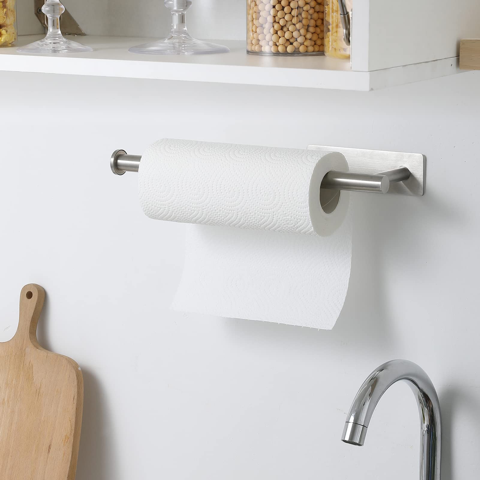 theaoo screw mount paper towel holder provides secure kitchen mounting
