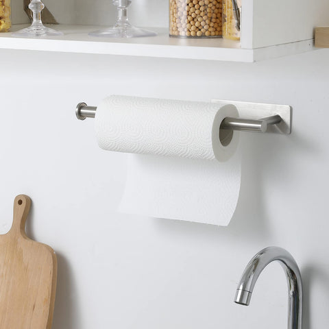theaoo screw mount paper towel holder provides secure kitchen mounting