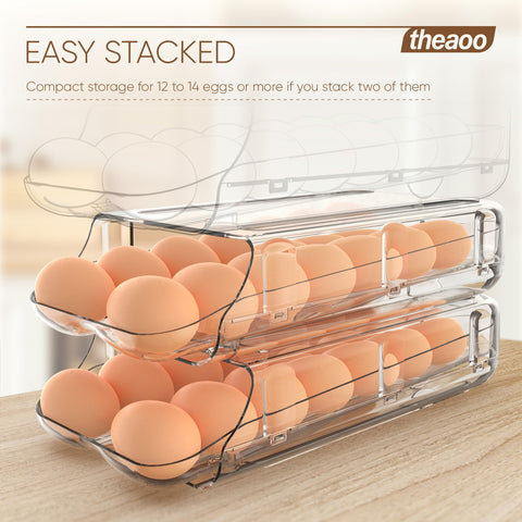 theaoo see-through top to monitor egg stock at a glance