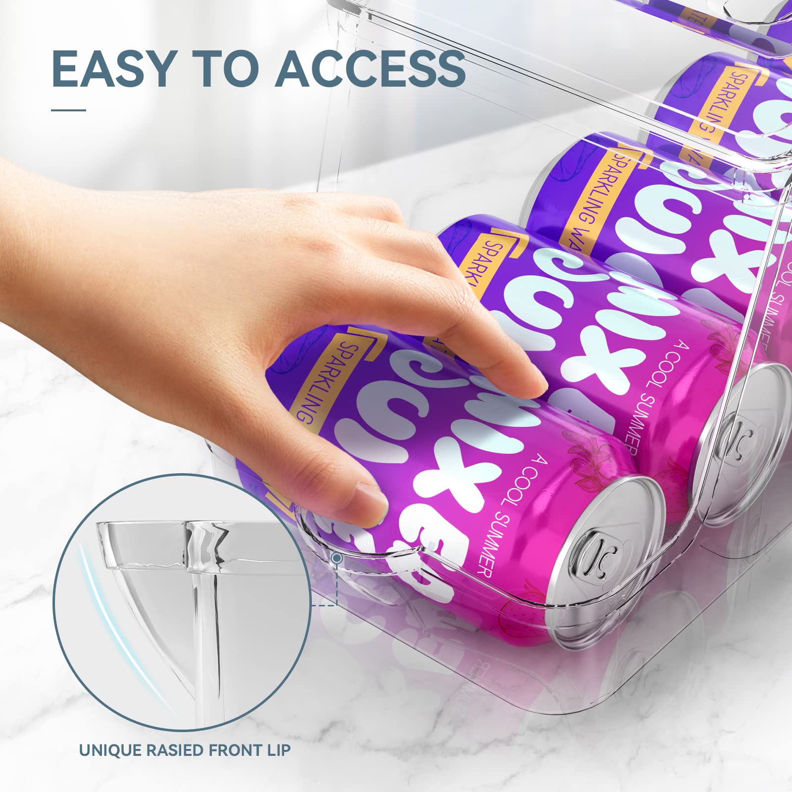 theaoo soda can dispenser clear material for quick content check
