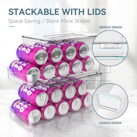 theaoo soda can dispenser lid top highlights stackable design