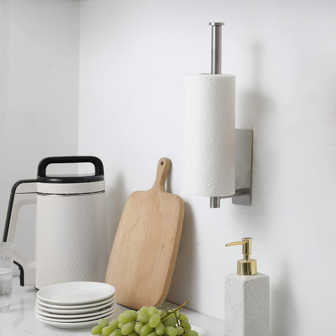 theaoo stainless steel wall mount paper towel holder vertical saves space