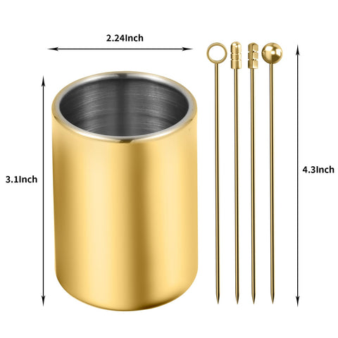 THECOSKY 4.3-inch stainless steel picks close-up, sharp tips for easy piercing.
