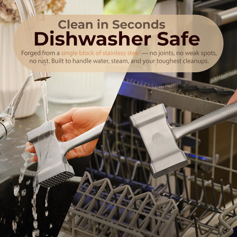 TheDOM dishwasher-safe construction simplifies cleaning after cooking prep.
