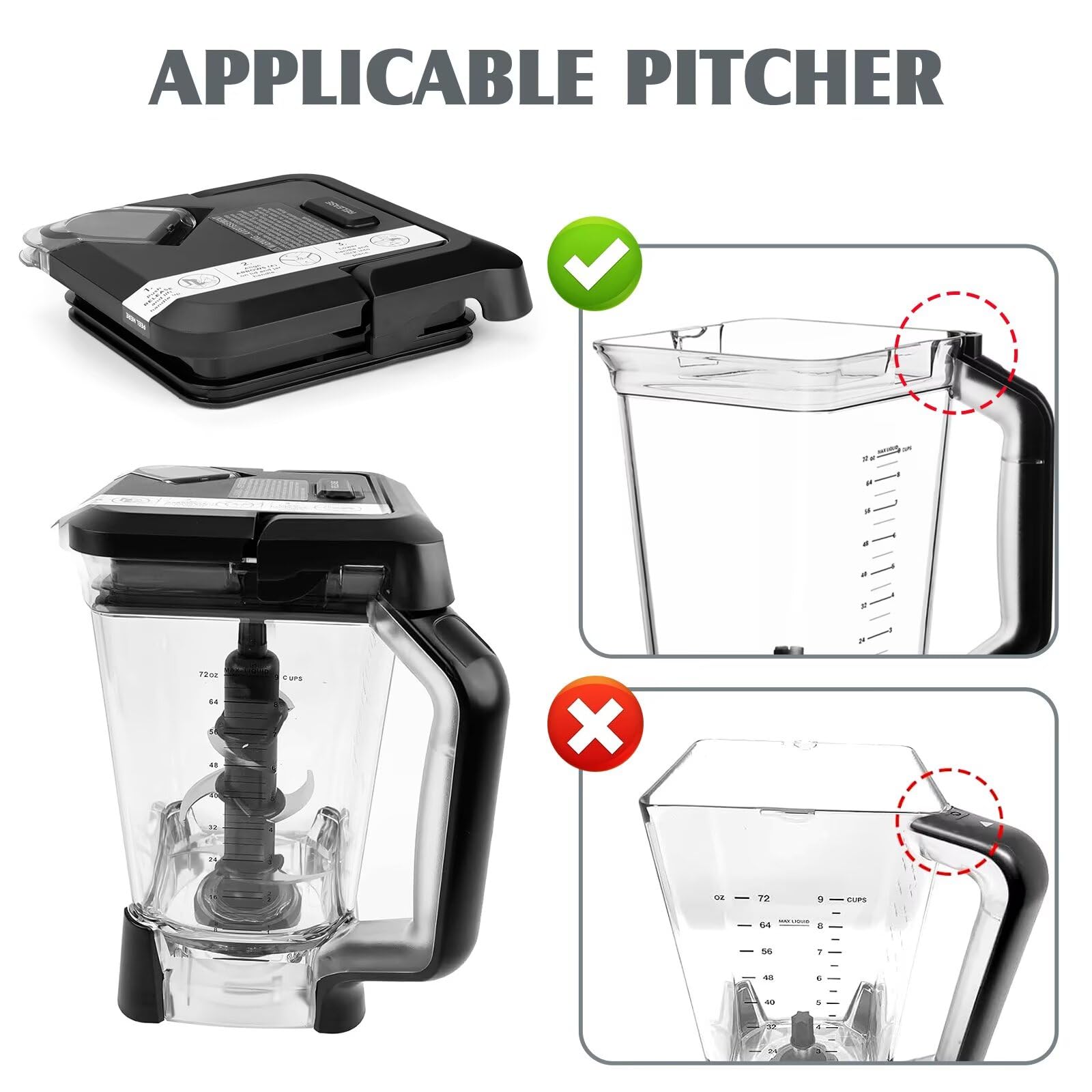 TheFaith Ninja 72oz lid rim-extension design enhances stability and spill prevention